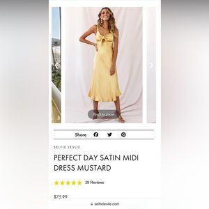 SMALL PERFECT DAY SATIN MIDI DRESS MUSTARD